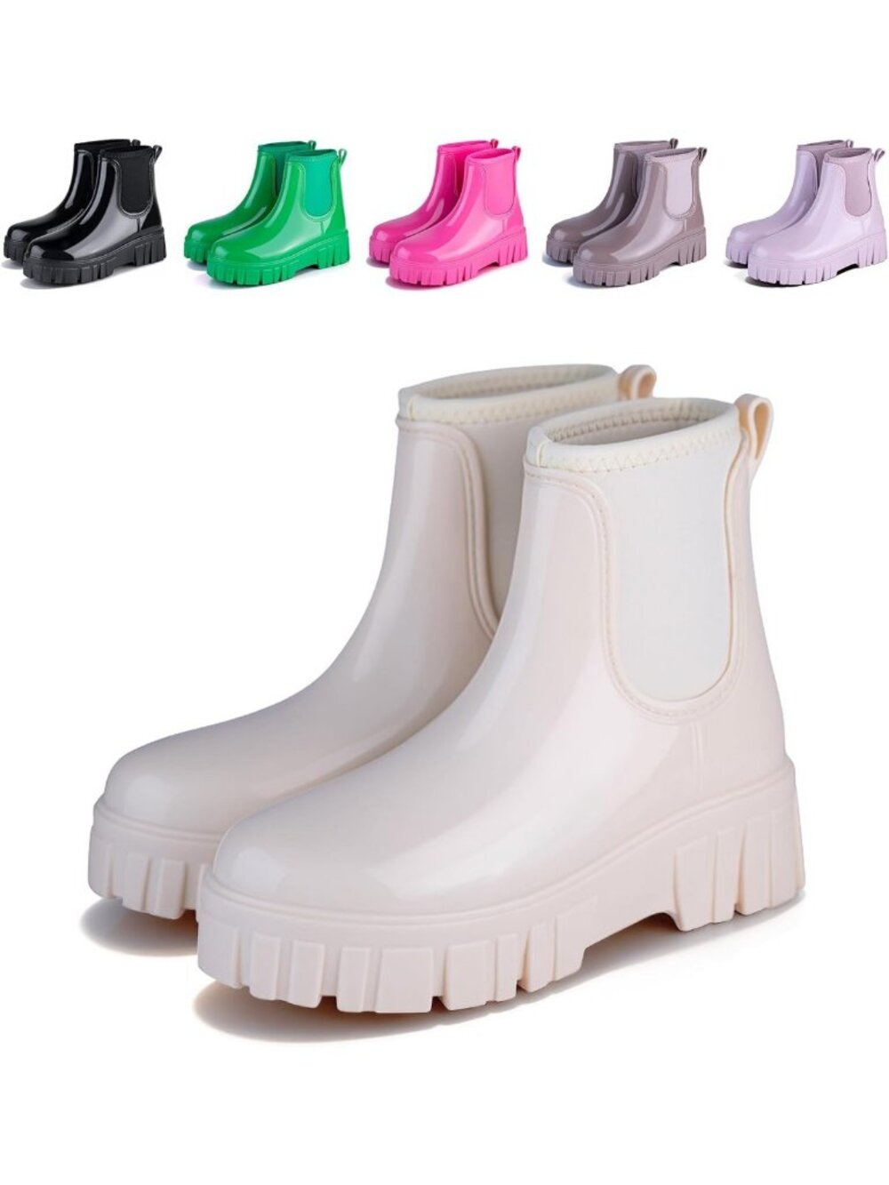 Stylish Ankle Rain Boots for Women - Waterproof, Slip-Resistant Garden Shoes